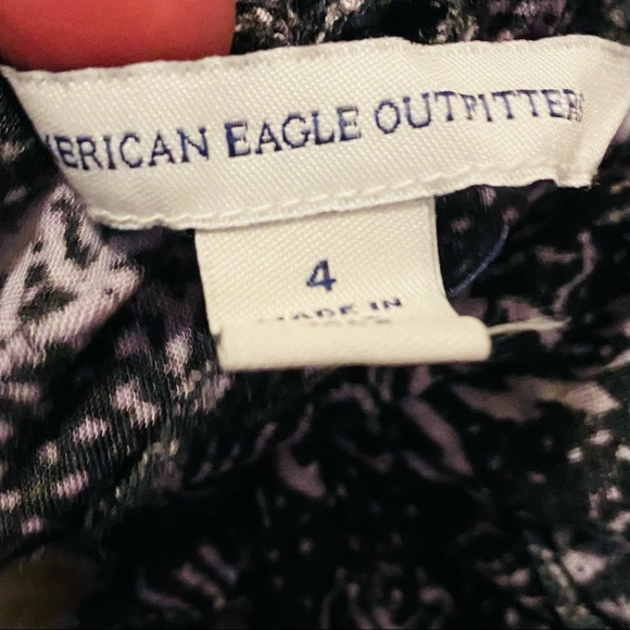 American Eagle | Black & White Romper Open Back Romper | Size Small - Picture 4 of 7